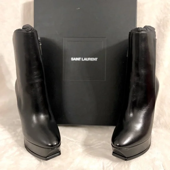 Saint Laurent Black Tribute Ankle Booties, Size 6 US, 36 EU - Picture 4 of 11